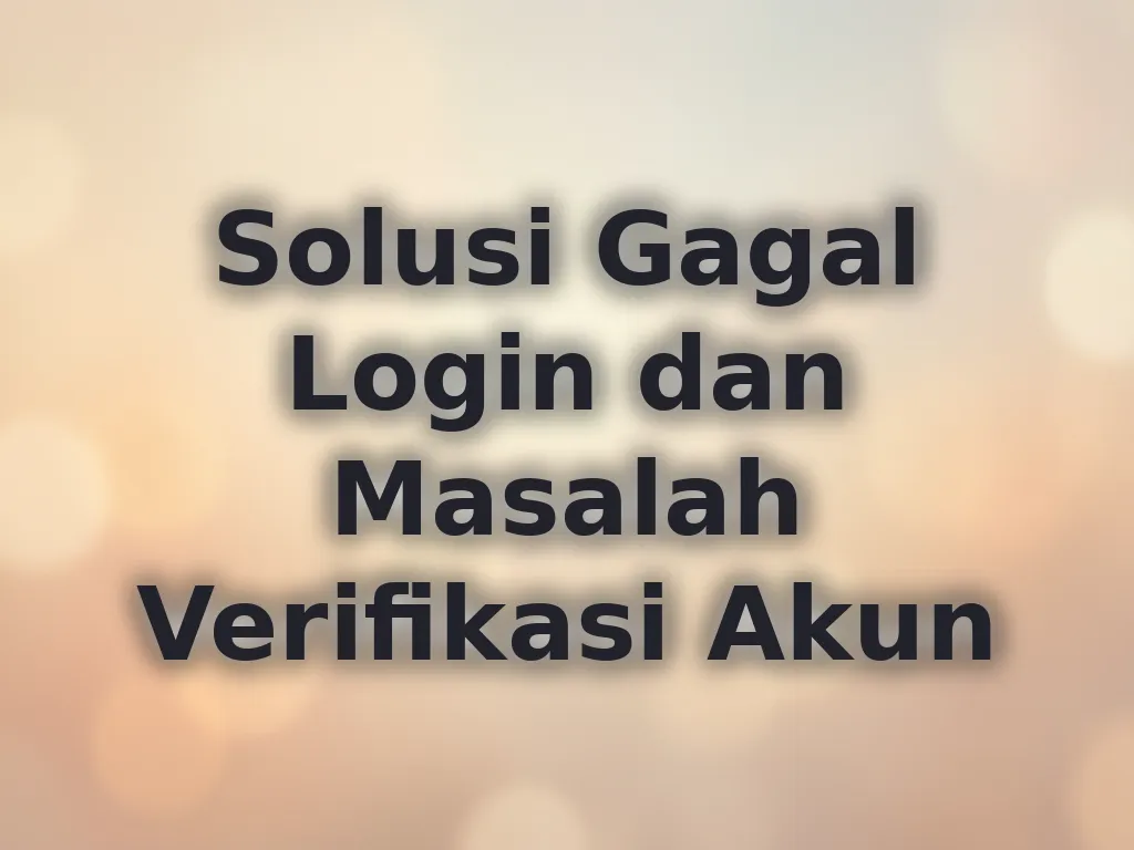 Solusi Gagal Login dan Masalah Verifikasi Akun